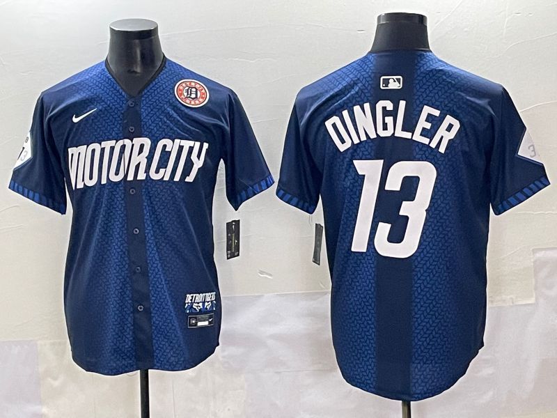 Men 2025 Detroit Tigers #13 Dingler Blue City Edition Nike MLB Jersey style 4